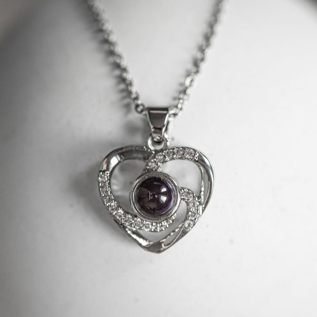 Heart Stone Projection Necklace