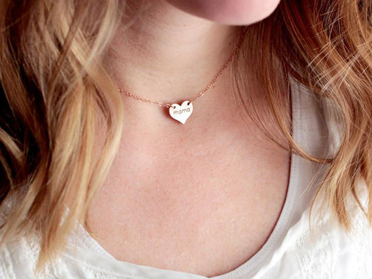 Engraved Heart Choker Necklace