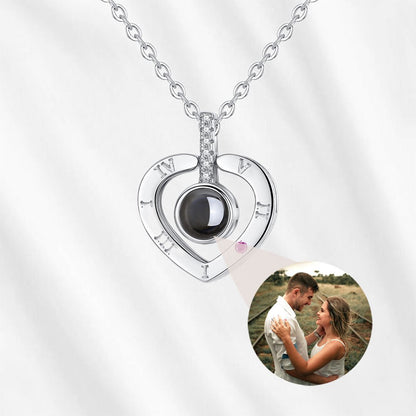 Photo Projection Necklace Heart Picture Necklace