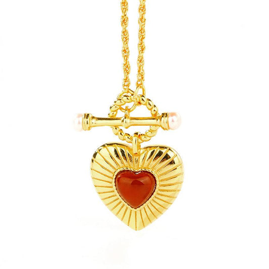 Helena Carnelian Heart Necklace