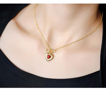 Helena Carnelian Heart Necklace