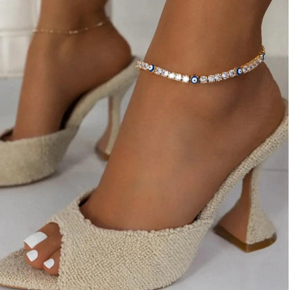 Icy Evil Eye Anklet