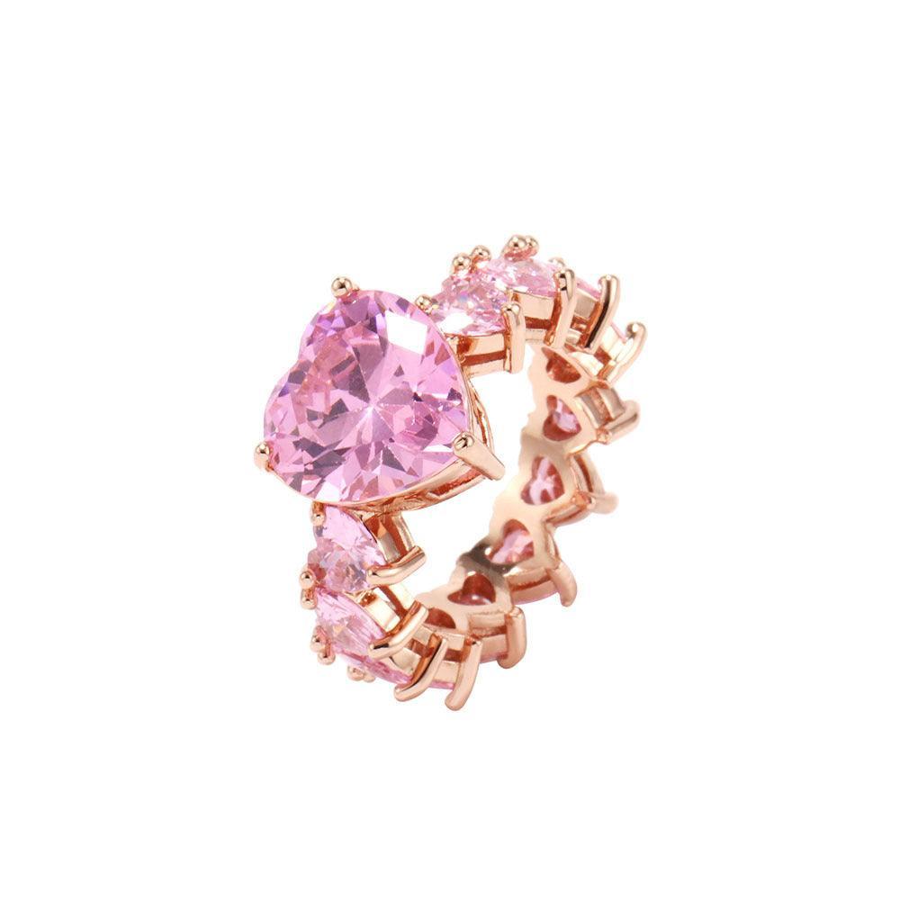 ICY PINK HEART RING