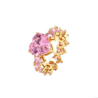 ICY PINK HEART RING