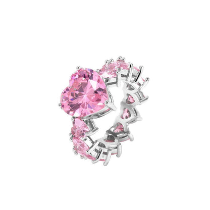 ICY PINK HEART RING