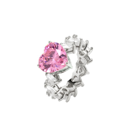 ICY PINK HEART RING