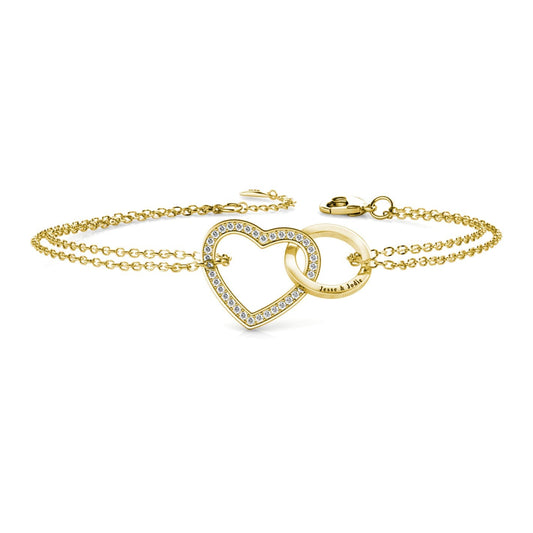 Engraved Interlocking Heart Bracelet