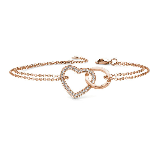 Engraved Interlocking Heart Bracelet