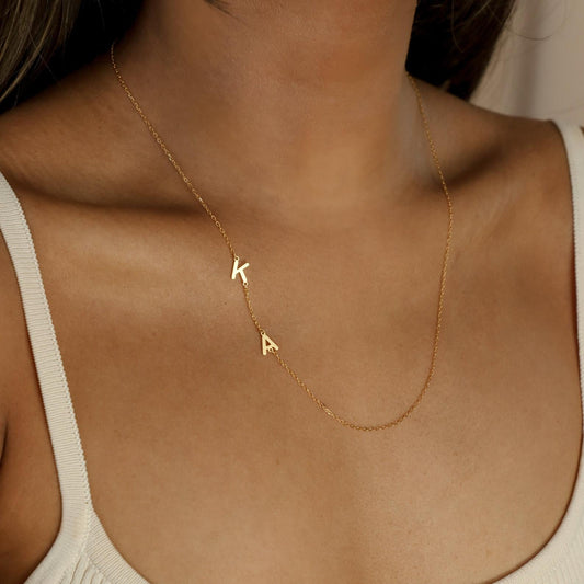 Sideways Initial Necklace