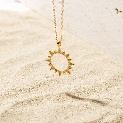 Pave Sun Necklace