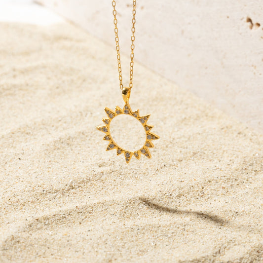 Pave Sun Necklace