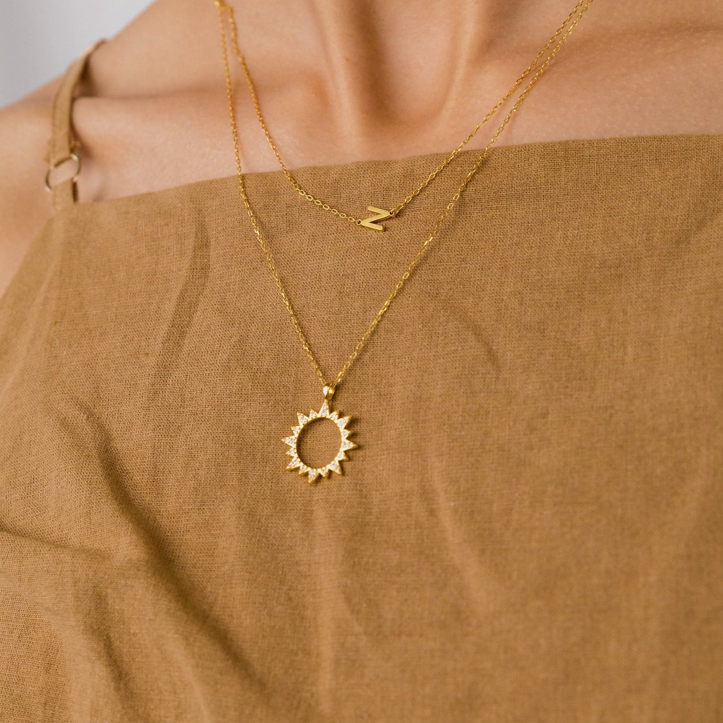 Pave Sun Necklace