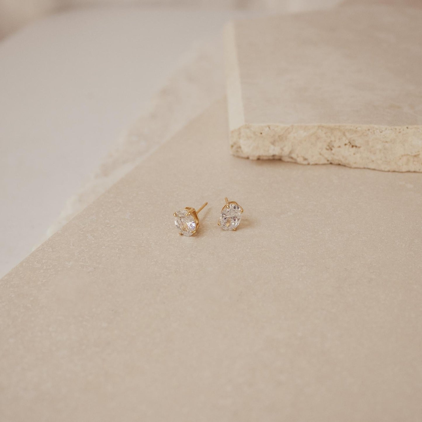 Oval Diamond Studs