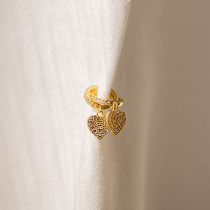 Pave Heart Ear Cuffs