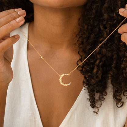 Opal Crescent Moon Necklace