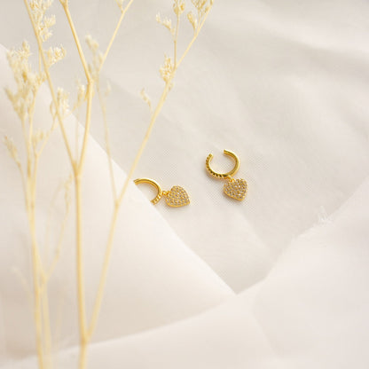 Pave Heart Ear Cuffs