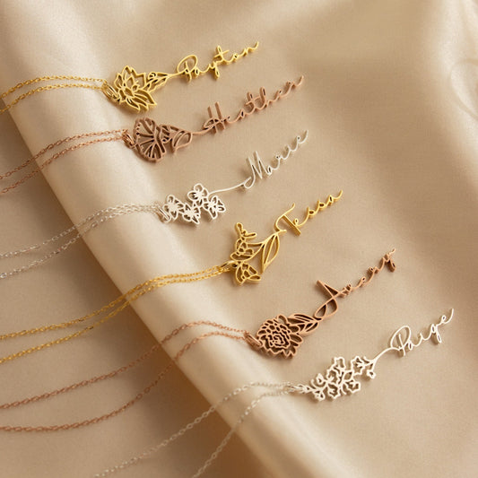 Flower Name Necklace