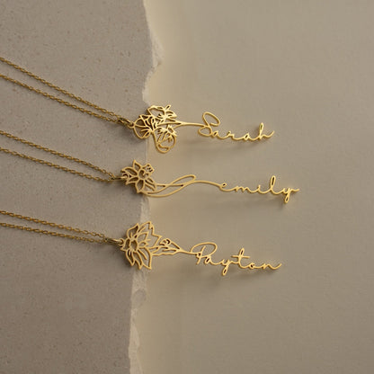 Flower Name Necklace