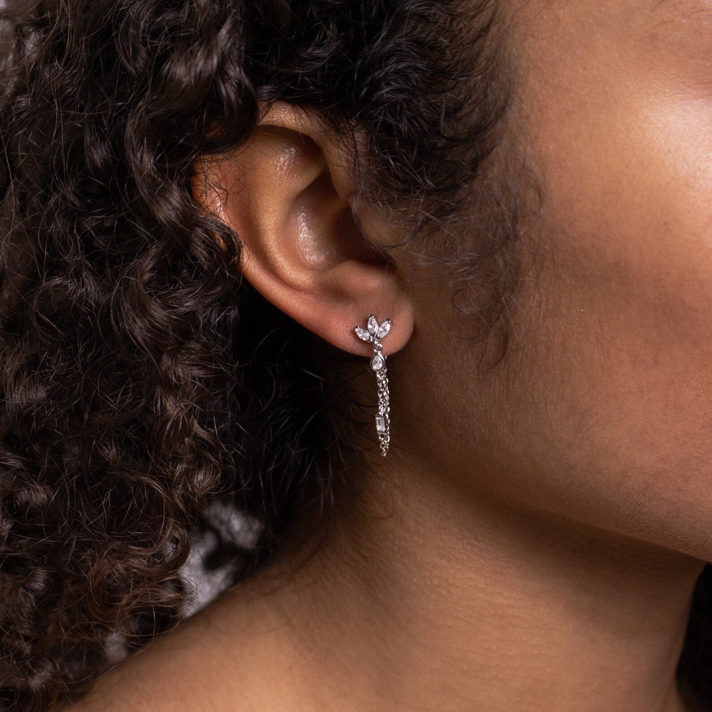 Diamond Chain Earrings Set