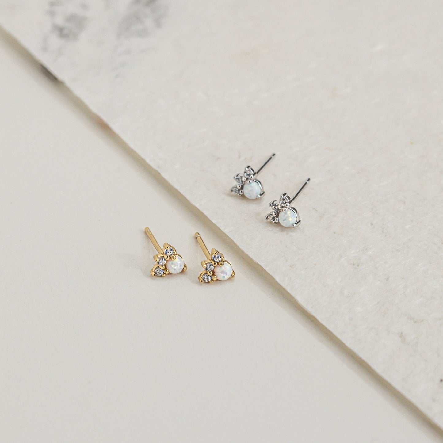 Dainty Opal Earrings Set