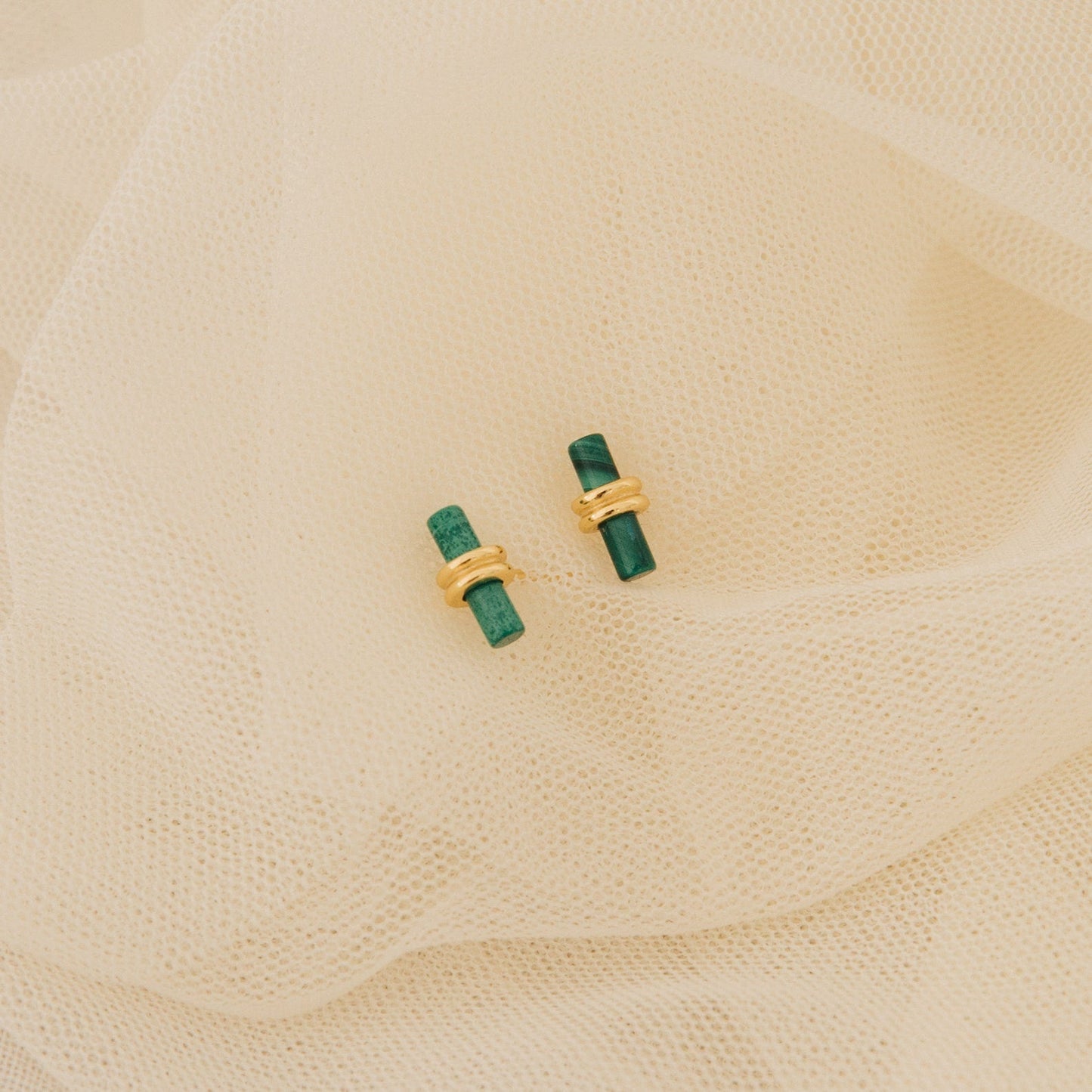 Malachite Bar Studs