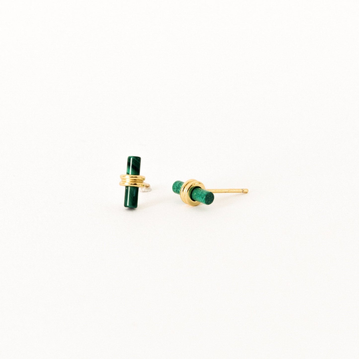 Malachite Bar Studs