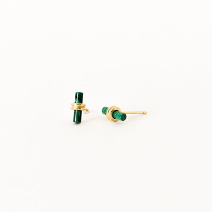 Malachite Bar Studs