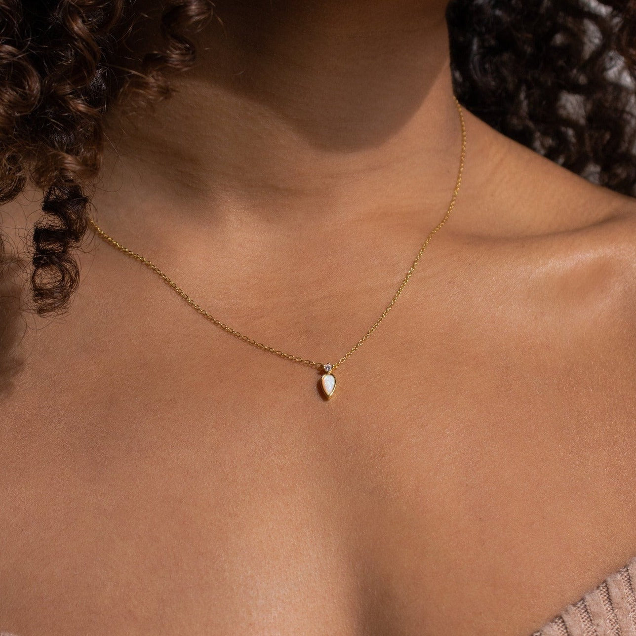 Opal Drop Necklace