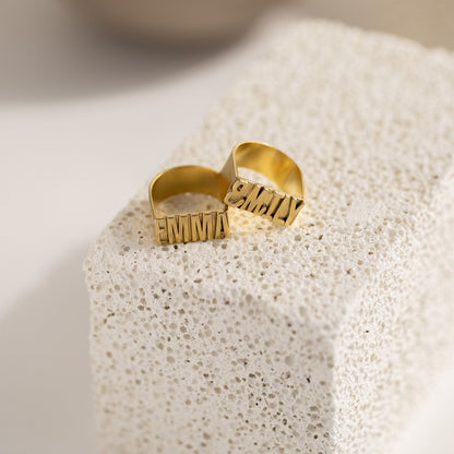 Bold Name Ring