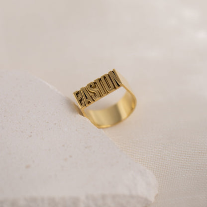 Bold Name Ring