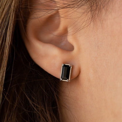 Rectangle Black Onyx Studs