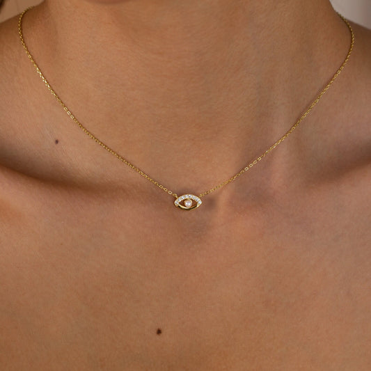 Amaryllis Pave Evil Eye Necklace