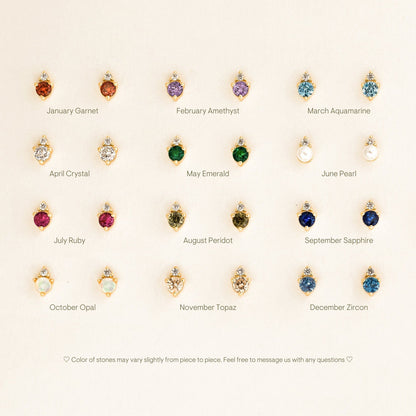 Raindrop Birthstone Studs