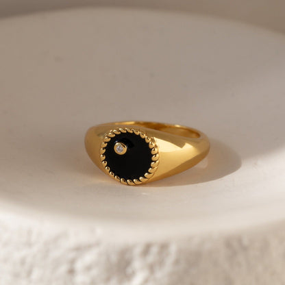 Natasha Black Signet Ring