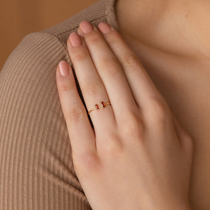 Duo Vertical Baguette Ring