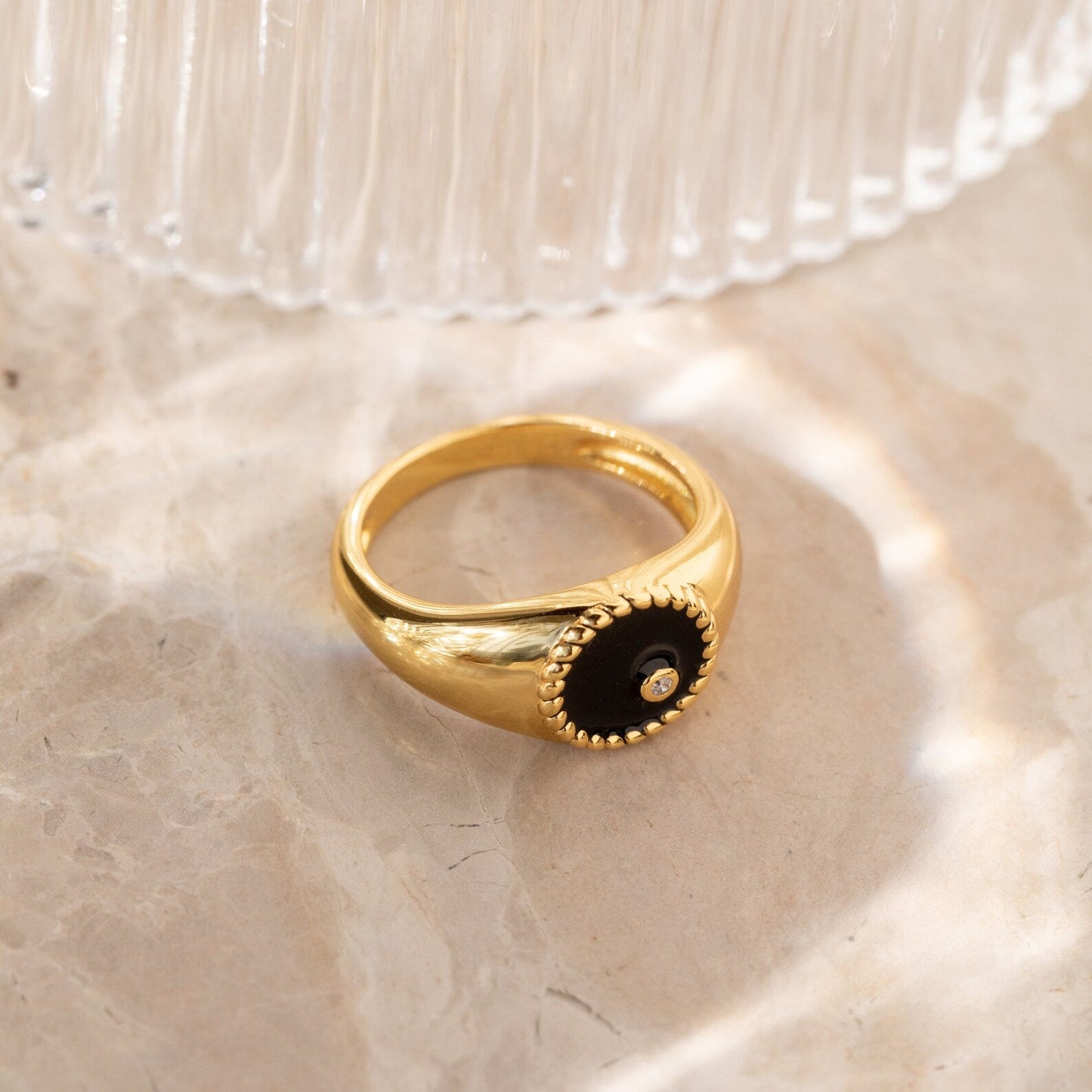 Natasha Black Signet Ring