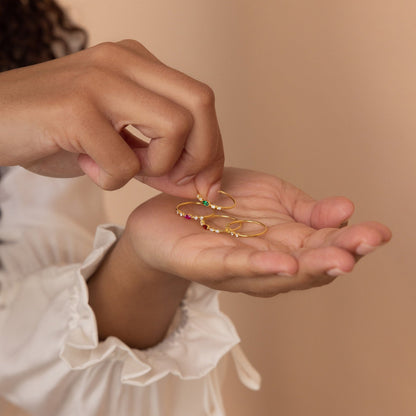 Space Marquise Birthstone Ring