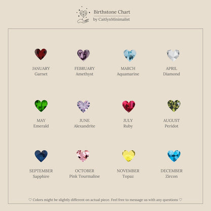 Tiny Heart Birthstone Ring