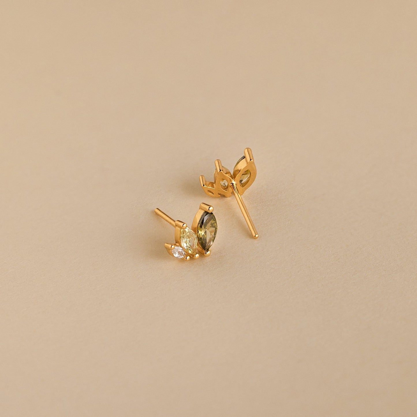 Seagrass Peridot Marquise Studs