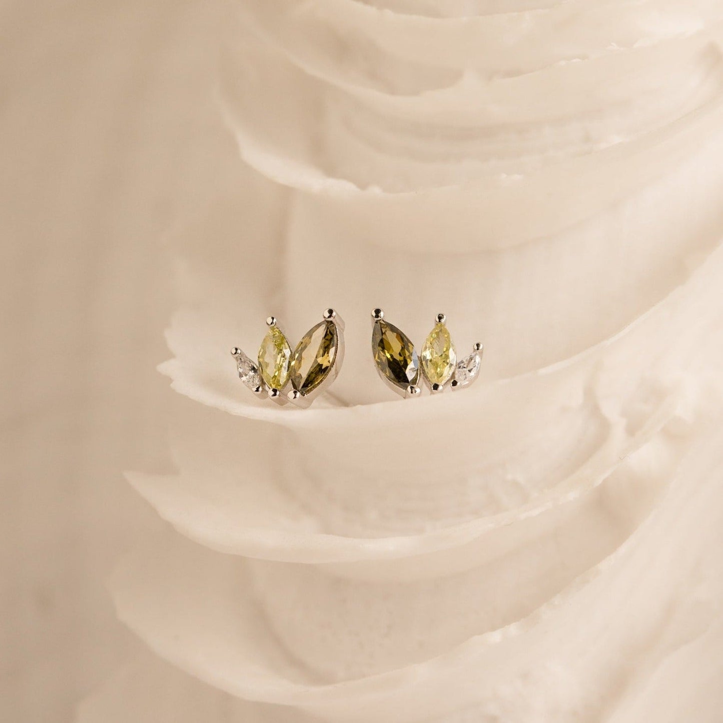 Seagrass Peridot Marquise Studs