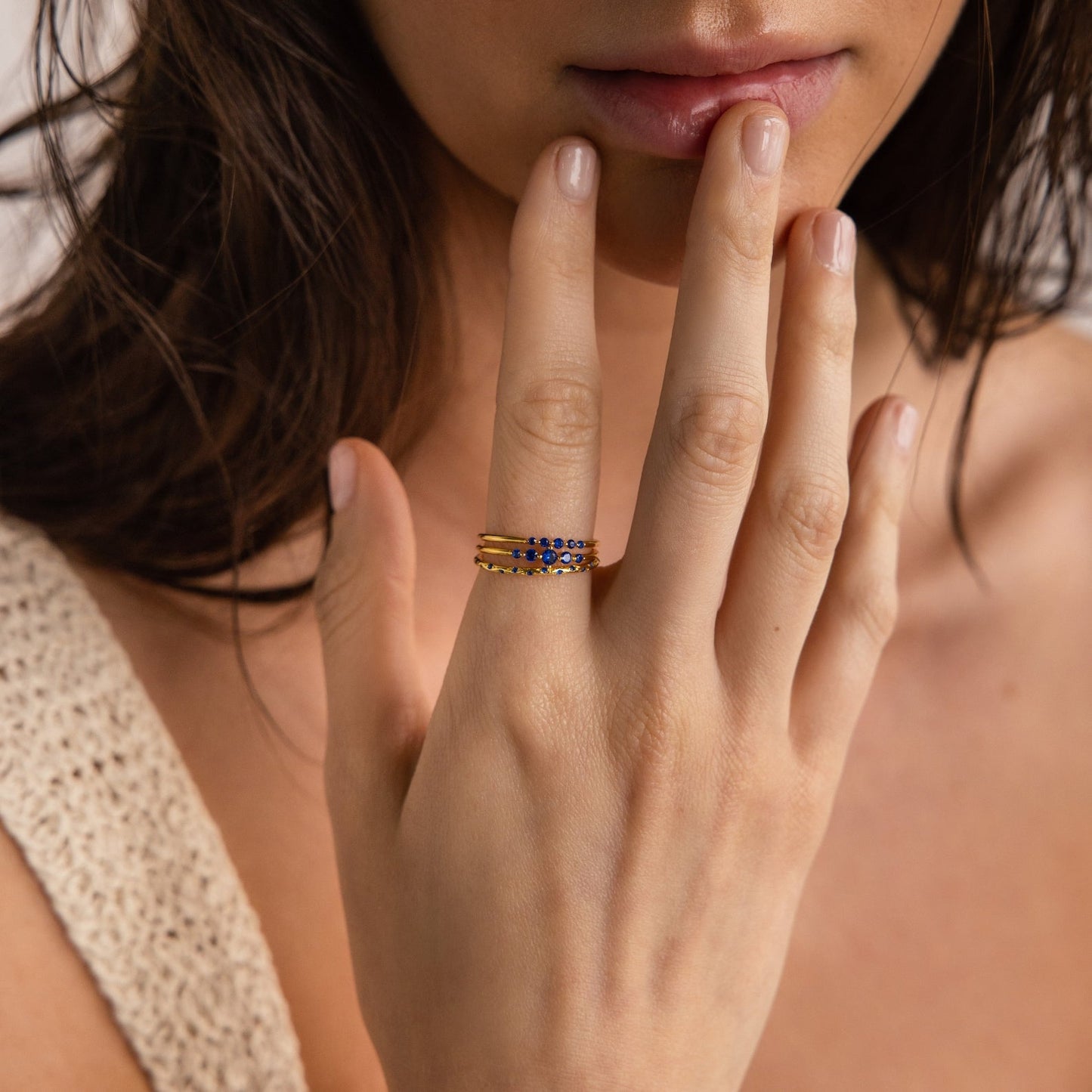 Sapphire Stacking Ring Set