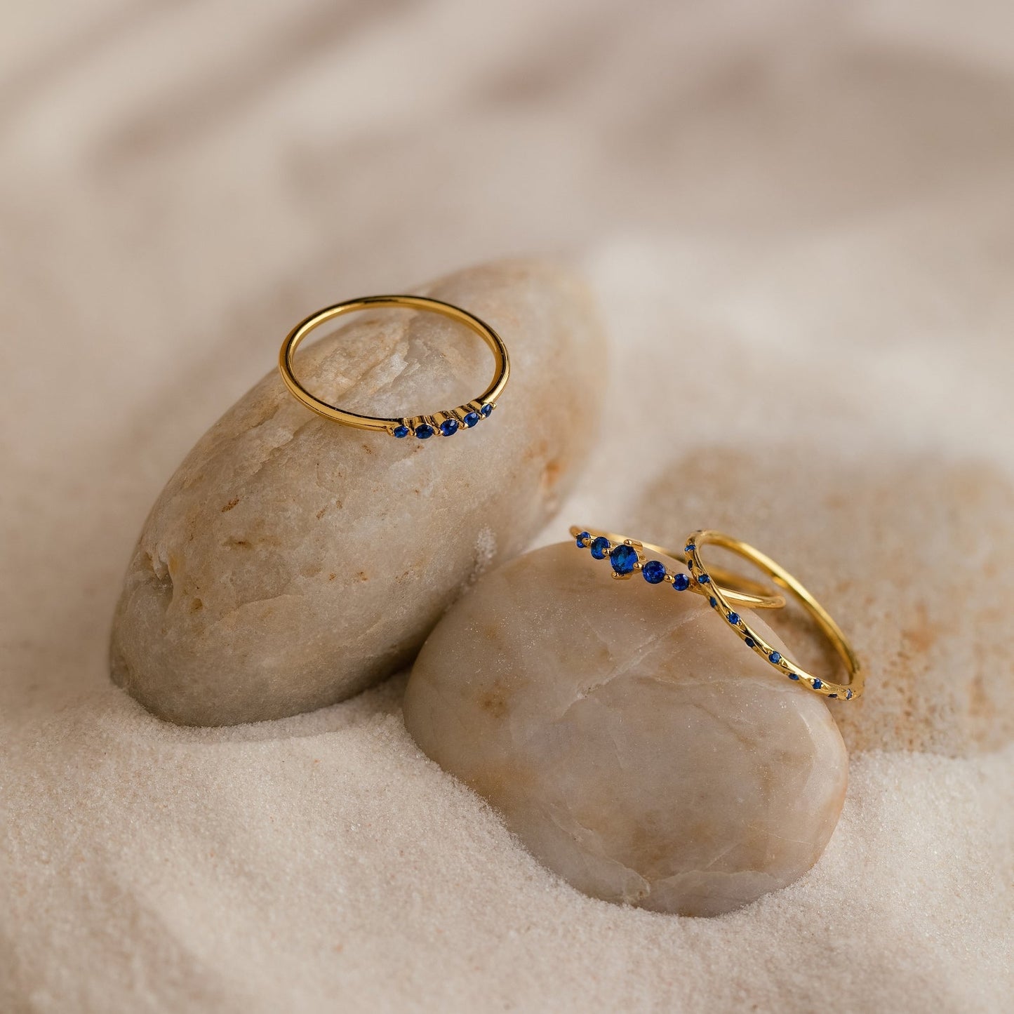 Sapphire Stacking Ring Set