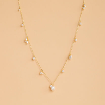 Baroque Pearl Station Necklace