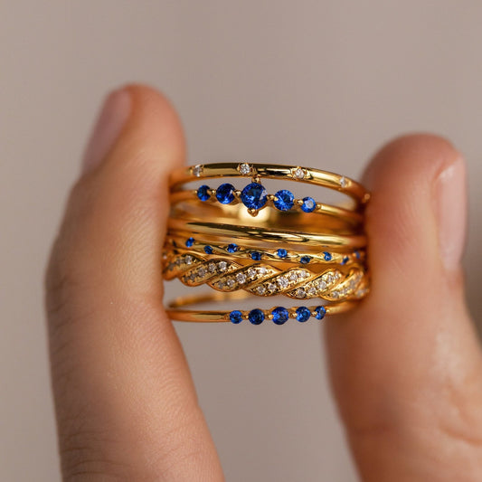 Sapphire Stacking Ring Set