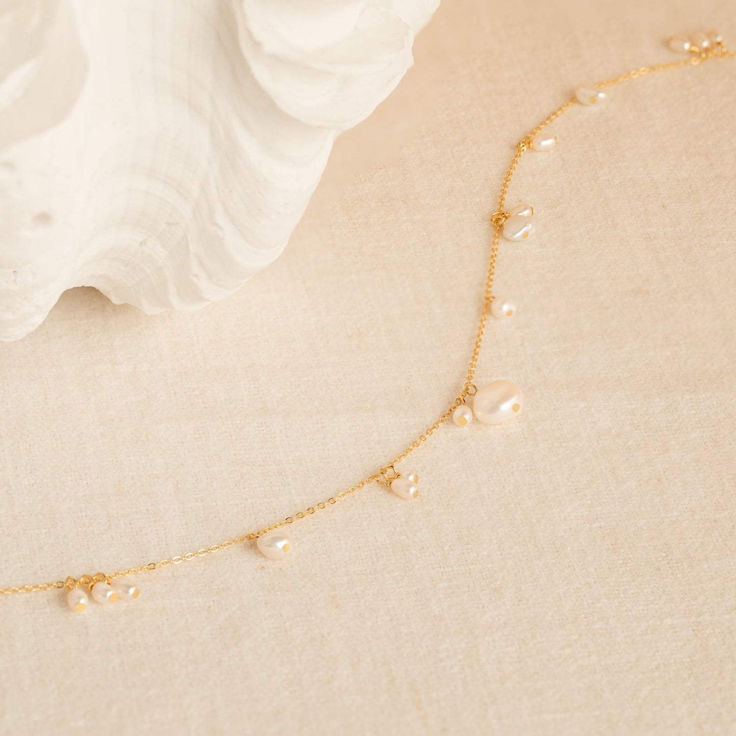 Baroque Pearl Station Necklace