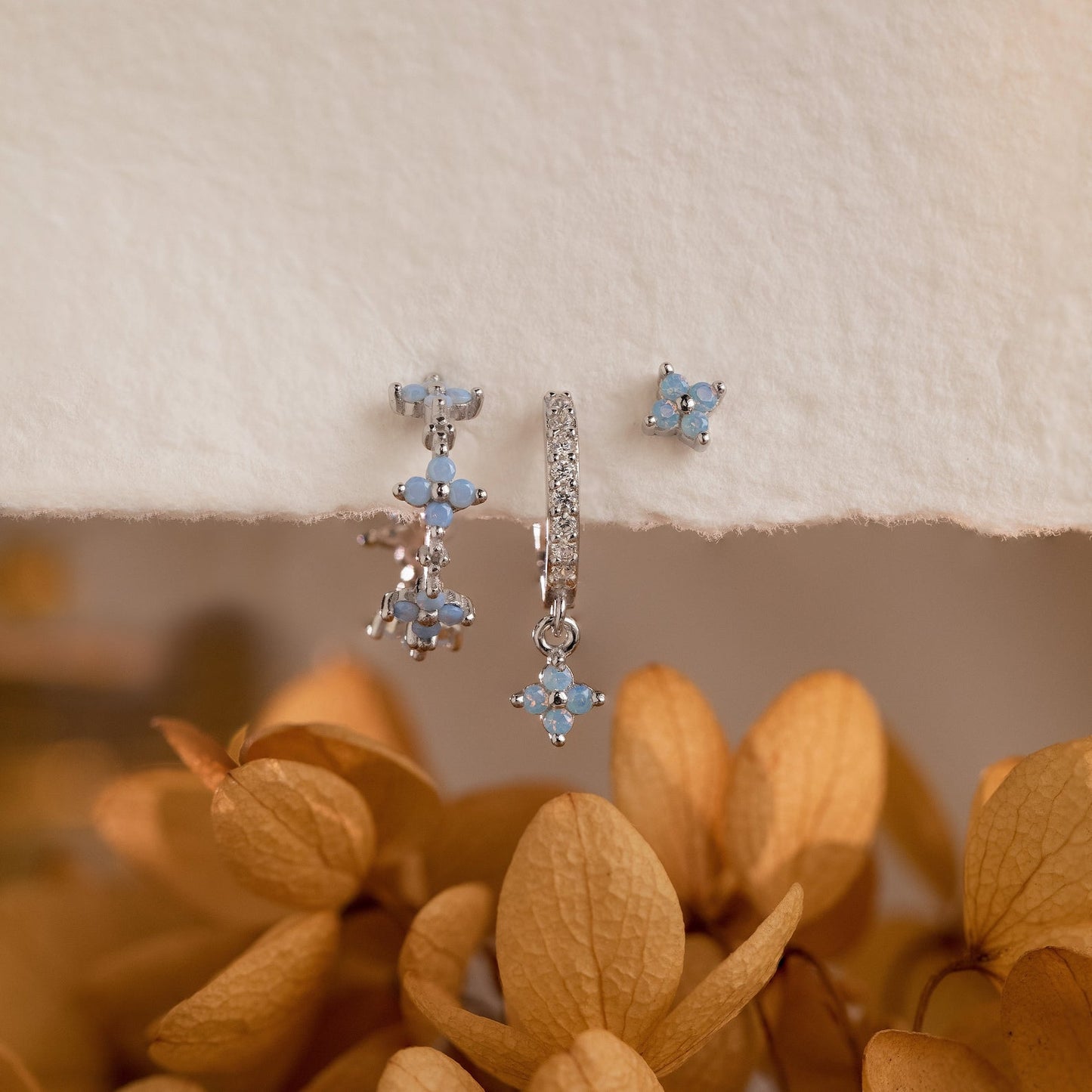 Ivy Flower Earrings Set