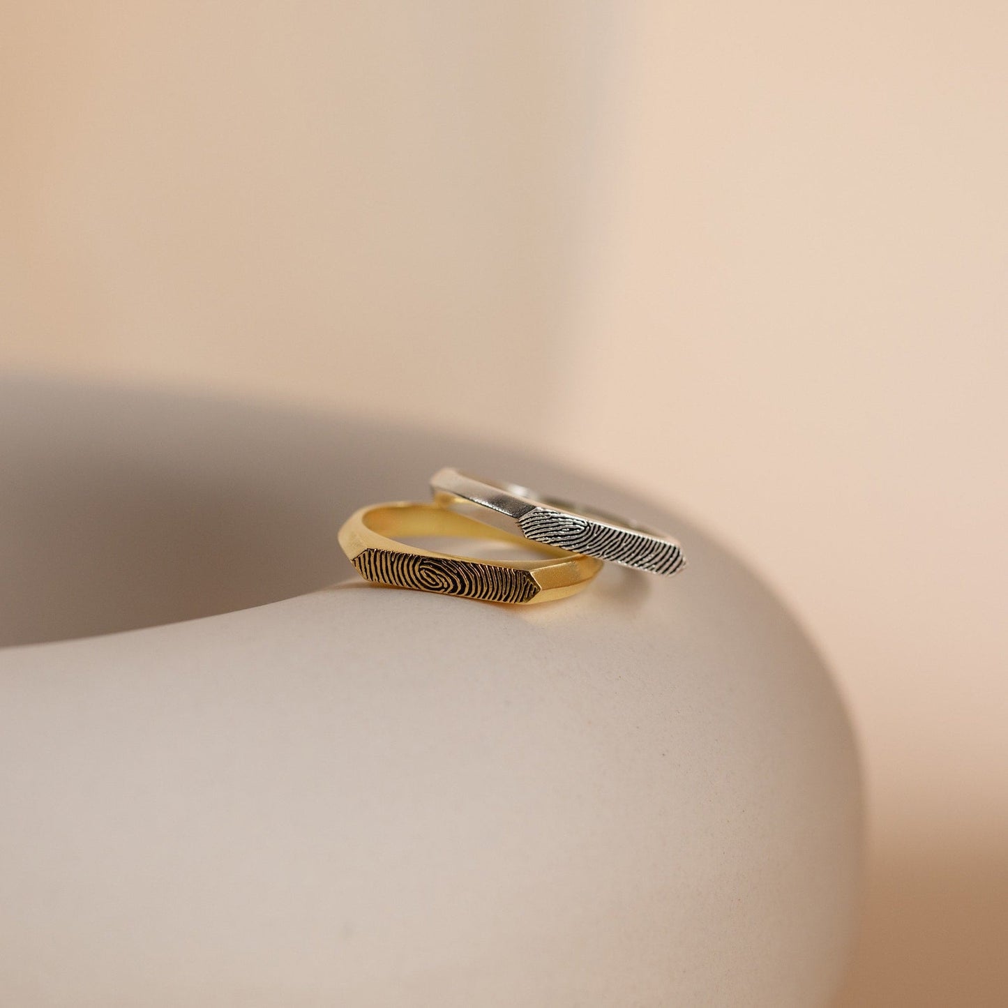 Thin Fingerprint Signet Ring