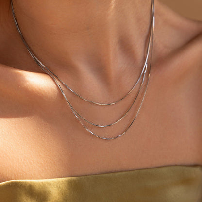 Triple Box Chain Necklace