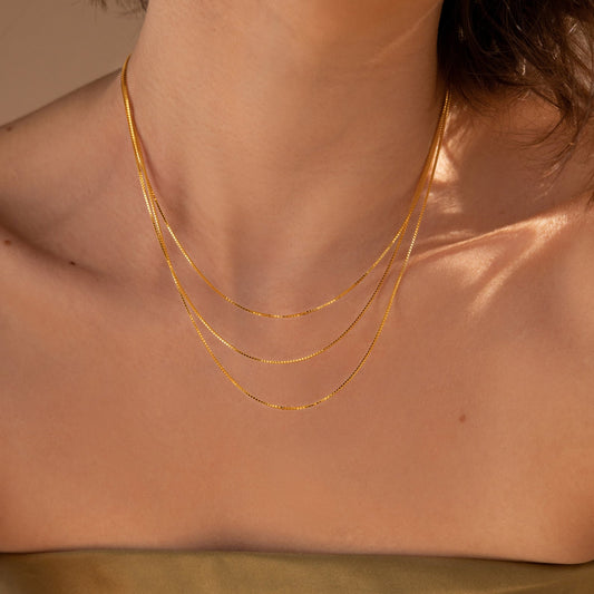 Triple Box Chain Necklace