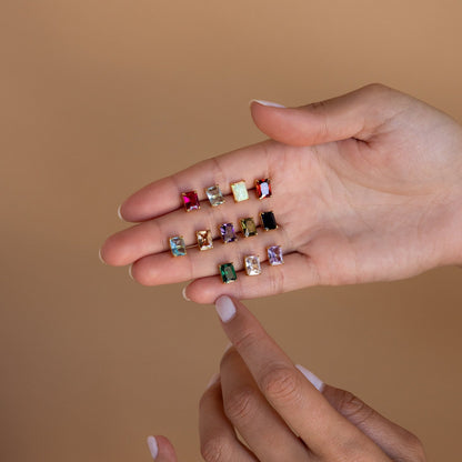 Emerald Birthstone Studs